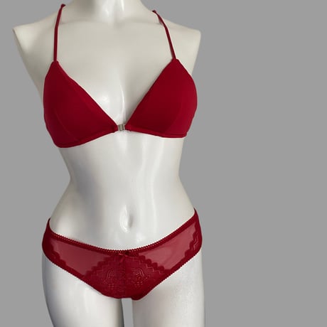front hook bralette set red【A-0618-RD】