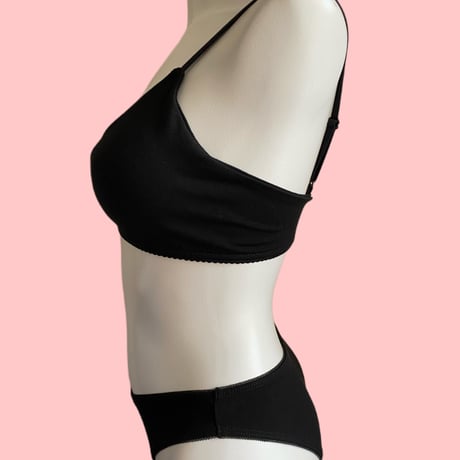 cotton black bralette set healthy【 H-0022】
