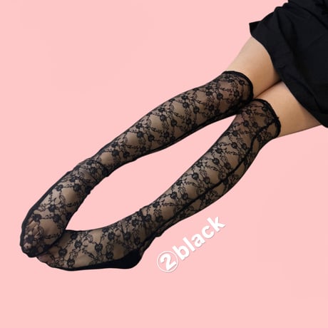 Knee-high flower socks【K-0027】