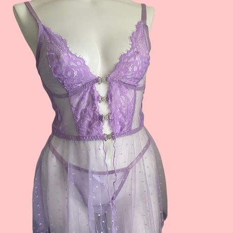 lavender night dress【A-0770】