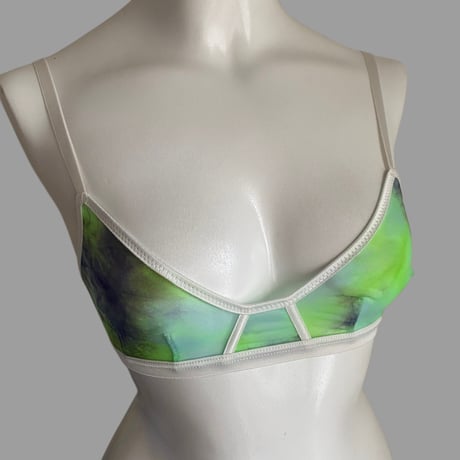 Marble bralette green×navy【F-0034】