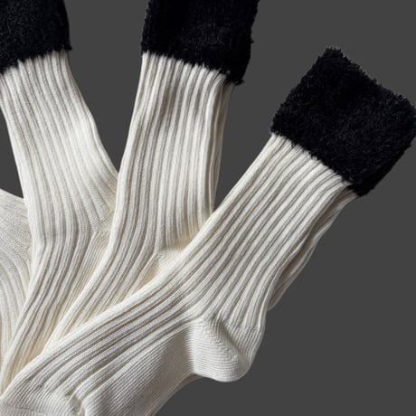 white × black socks【K-0003】