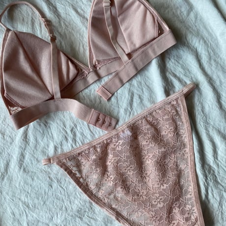 pink bralette set【A-0857】