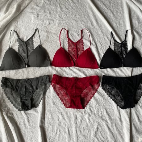 front hook bralette set red【A-0618-RD】