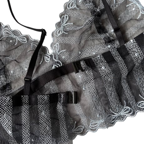Long  stripes x ribbon bralette【T-0769】