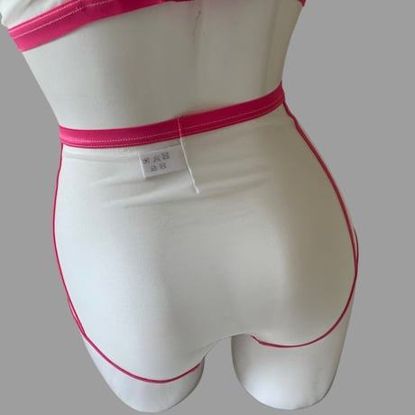 Bicolor High shorts white×pink【F-0021】