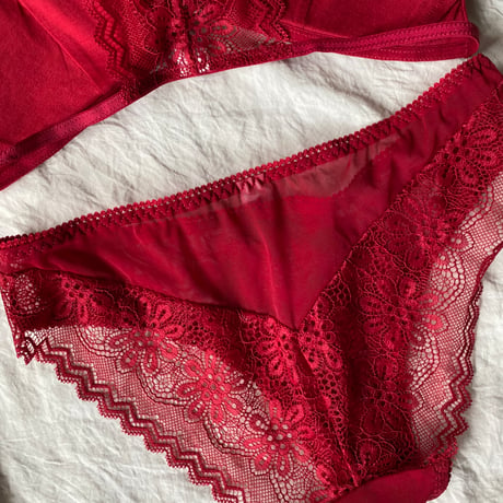 front hook bralette set red【A-0618-RD】