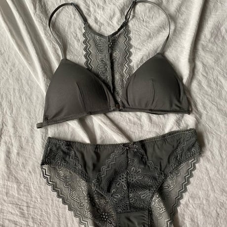 front hook bralette set green【A-0618-GRN】