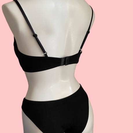 cotton black bralette set healthy【 H-0022】