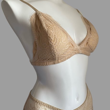 beige flower lace【T-0419】
