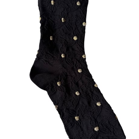 gold dots flower socks【K-0021】