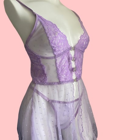 lavender night dress【A-0770】