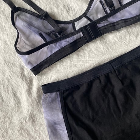 Special price Marble bralette set white×black【F-0035】