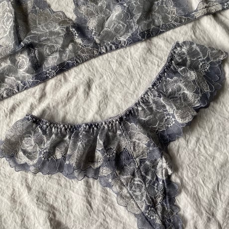 silver gray flower【T-0713】