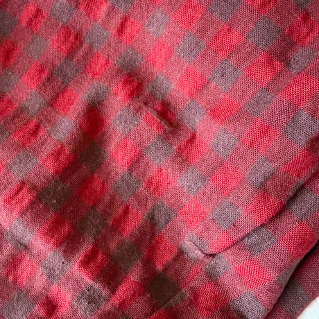 Checkered pattern×frill pants