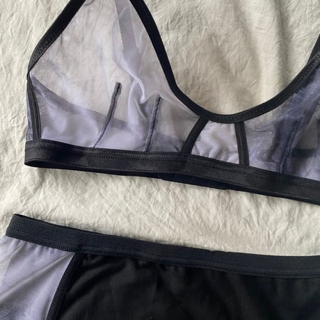 Special price Marble bralette set white×black【F-0035】