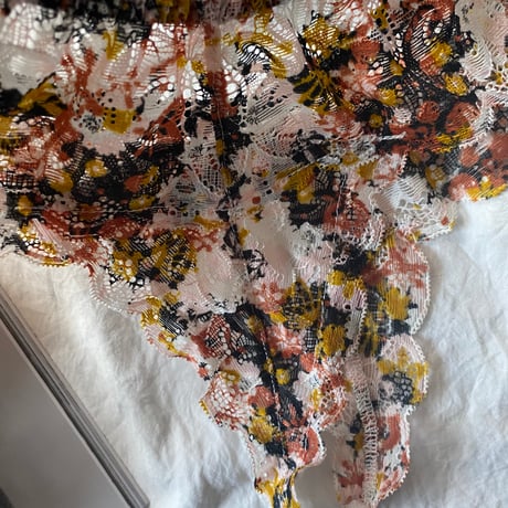 black bralette × flower print Tshort【T-0447】