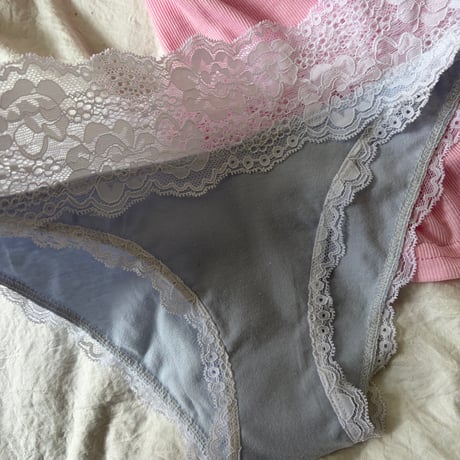mid waist blue panties【H-0037】