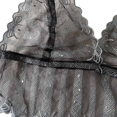 Long  stripes x ribbon bralette【T-0769】
