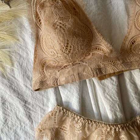 beige flower lace【T-0419】