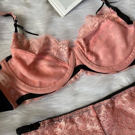 pink lace set  【A-0278-PI】