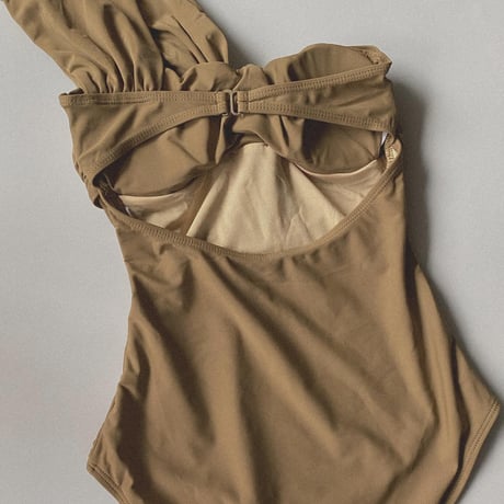 Special price swimwear one shoulder beige【S-0011】