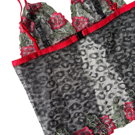 Long flower lace bralette【T-0767】