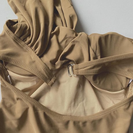 Special price swimwear one shoulder beige【S-0011】