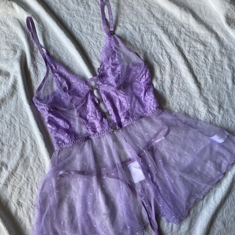 lavender night dress【A-0770】