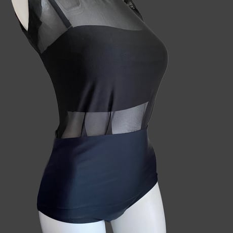 swimwear  Sheer One Piece black【S-0019】
