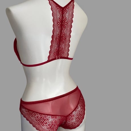 front hook bralette set red【A-0618-RD】
