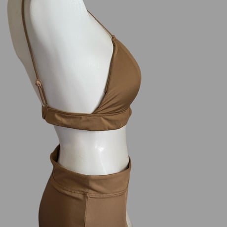 XLsize mocha beige bralette set　【N-0003】