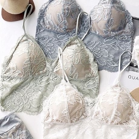 パッド付き long bralette set up green  【A-0005-GRN 】