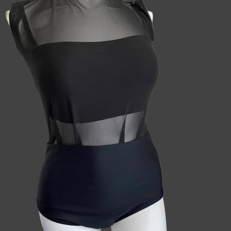 swimwear  Sheer One Piece black【S-0019】