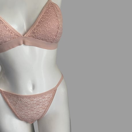 pink bralette set【A-0857】