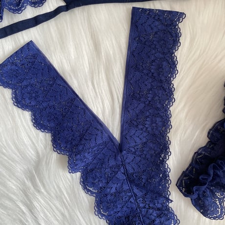 navy blue frill【I-0012】