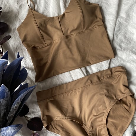 braＬsize×shorts XLsize beige bralette set　【N-0085】