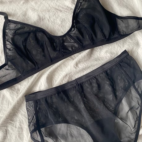 leaf bralette black【F-0031】
