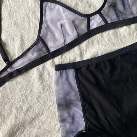 Special price Marble bralette set white×black【F-0035】