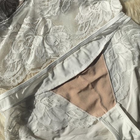 選べるS・Msizeパッド付き long bralette set up white 【A-0005-WH】