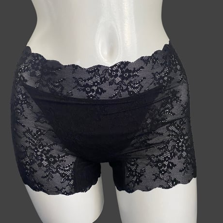 吸水・サニタリーショーツ black lace boxer【A-0873】