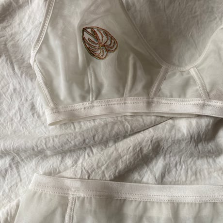 sample leaf bralette white
