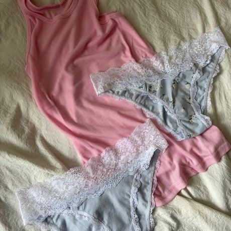 mid waist blue panties【H-0037】
