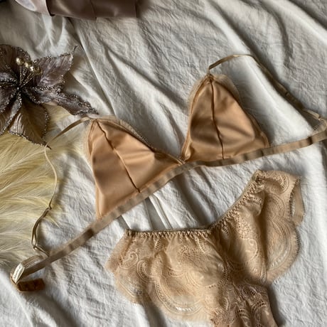 beige flower lace【T-0419】