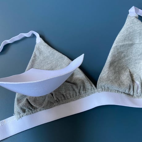 cotton light gray bralette set 【 H-0011】