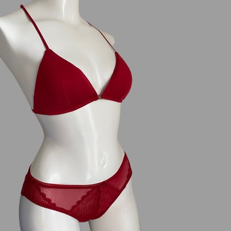 front hook bralette set red【A-0618-RD】