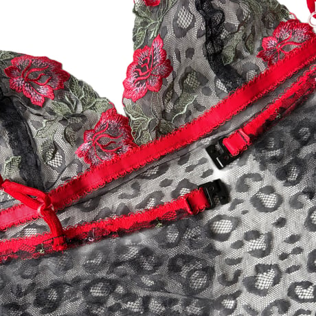 Long flower lace bralette【T-0767】