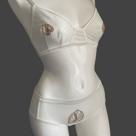 sample leaf bralette white