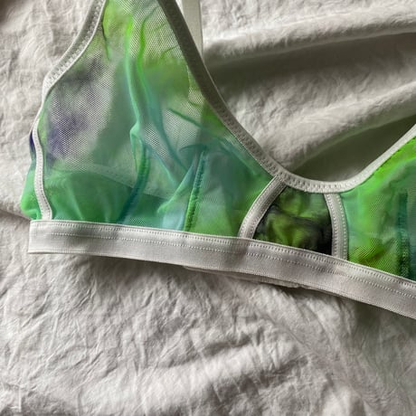 Marble bralette green×navy【F-0034】
