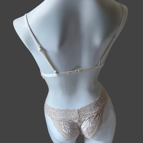 ribbon beige bralette・shorts【H-0039】